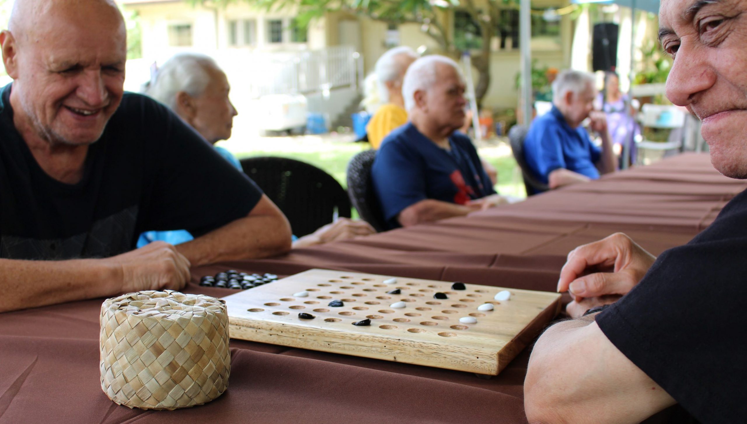 playing a game of konane